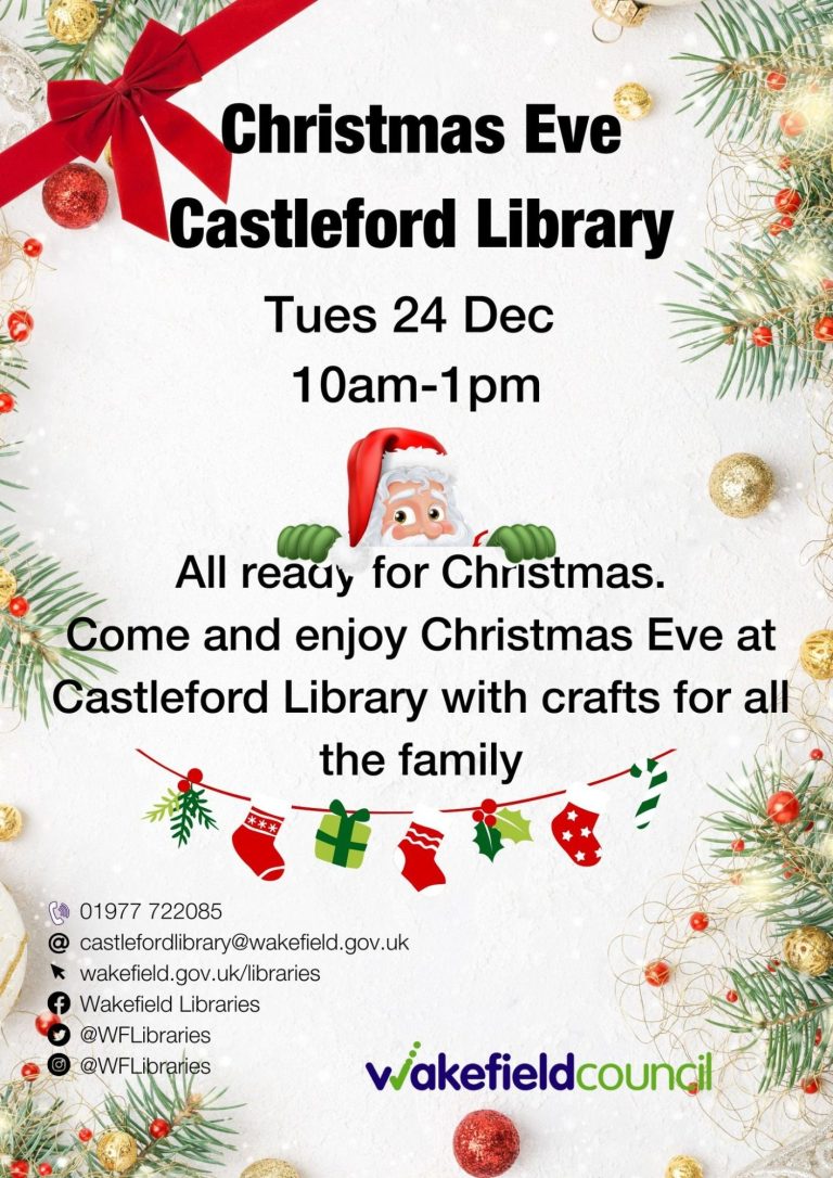 🎄 Enjoy Christmas Eve at the library with crafts for all the family!
- Tues 24 Dec, 10am-1pm