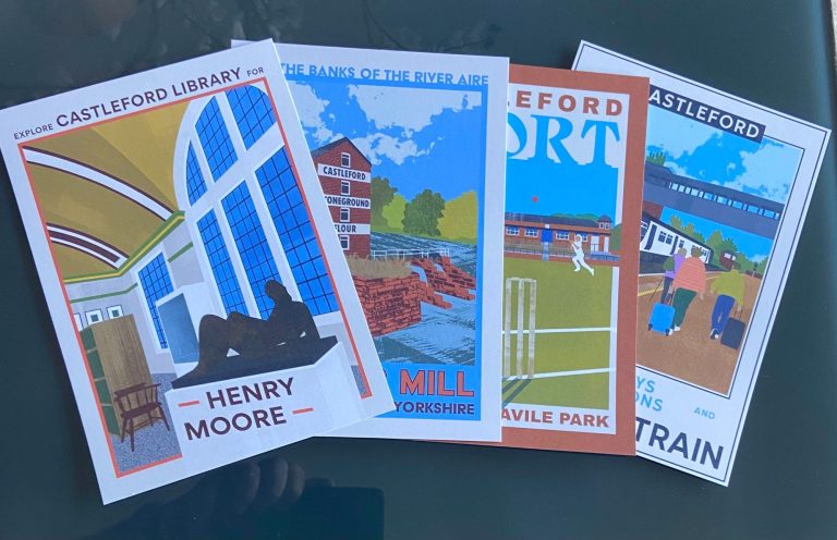 Exclusive to Castleford Library!
32x designs of the subway posters in postcard form are available at the Library for £3 each.