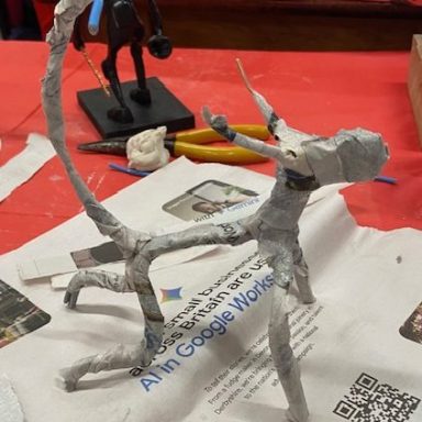 Mythical going on’s Strange things were happening on Saturday 18th October at Castleford library. As part of the Wakefield Libraries Wordfest event, artist Harry Malkin conducted a workshop demonstrating how to utilise basic materials such as paper, wire, glue, and plasticine. Participants were encouraged to use their imagination to create their own mythical maquettes.